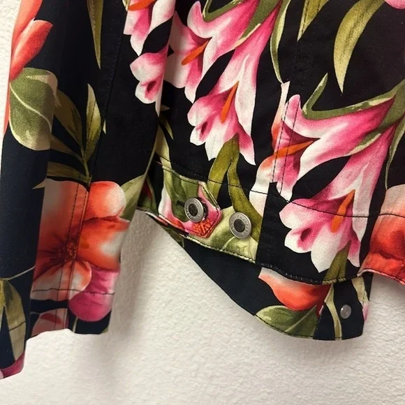 Caribbean Joe women’s multicolored floral button up jacket size small - Picture 4 of 10